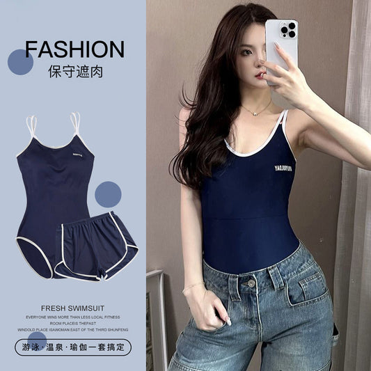 2025 New Style Swimsuit Women's Conservative Belly Covering Slim Gather Girls Ins Hot Spring Swimsuit by PDG ibma