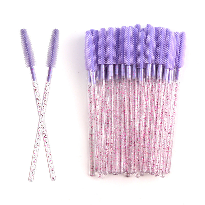 Wholesale foreign trade crystal rod silicone eyelash brush eyebrow brush color eyelash comb disposable eyelash combing tool
