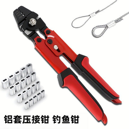 Aluminum Sleeve Crimping Pliers 10inch Multifunctional Wire Rope Pliers Labor-Saving Crimping Pliers Electrician Special Tools Wire Crimping Pliers