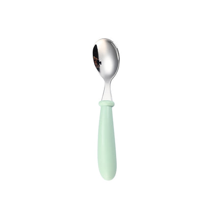 Children's 304 stainless steel fork spoon suit baby complementary food training eating spoon portable feeding tableware spoon