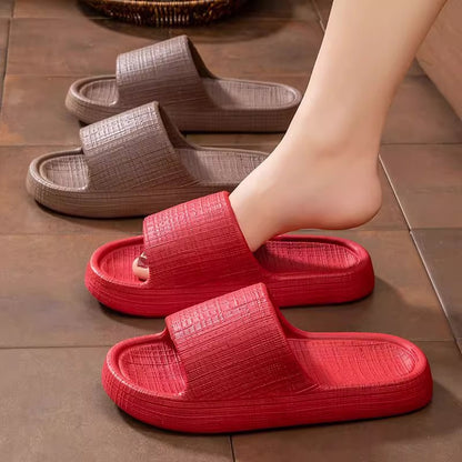 Thick-Soled Sandals for Women 2025 New Summer Home Indoor Bathing Non-Slip Simple Shit-Stepping Couple Slippers for Men