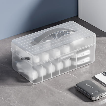 Desktop Data Cable Dust-Proof Compartment Storage Artifact Mobile Phone Charger Charging Cable Headphone Cable Organizer Compartment Box