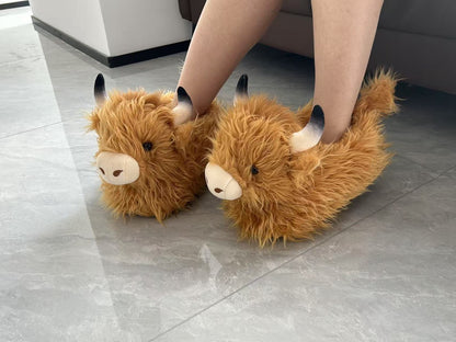 Imitation Yak Cotton Slippers Autumn and Winter Home Floor Stupid Cow Platform Cotton Shoes Cute Outer Wear Comfortable Slippers for Women