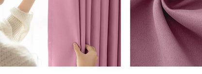 Full Blackout Hook-Type Curtains Finished Rental Room Bedroom Balcony Sunshade Simple Bay Window 2025 New Curtain Cloth