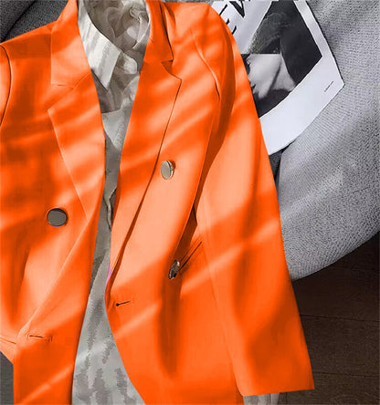 Orange Suit Jacket Women's 2025 Spring and Autumn New Korean High-end Temperament Popular Suit 22 Colors