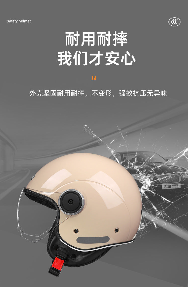 3c certified motorcycle helmet electric car helmet Harley universal battery car Four Seasons universal personality half helmet