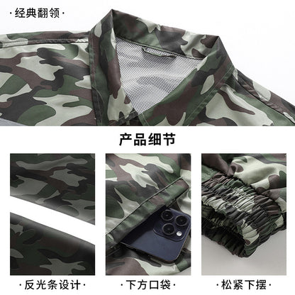 Cross-Border Cooling Air-Conditioning Clothing with Reflective Strips and Fan Cooling Clothing for Men and Women Labor Protection Summer Outdoor Work Clothes