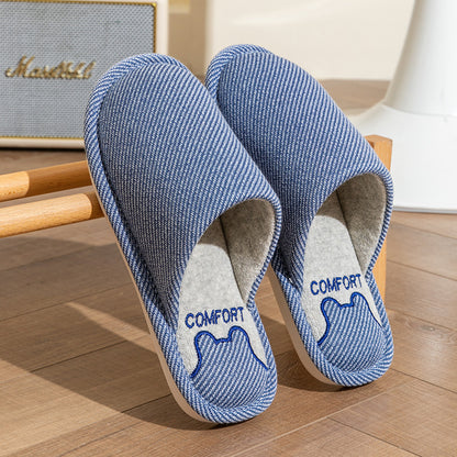 Spring and Autumn Cotton Slippers for Women, All Seasons, Winter, Indoor Home Use, Cotton and Linen Non-Slip Home Couple Wholesale Hemp Slippers for Men