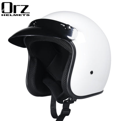 Cross-border retro helmet personality men's and women's leather helmet electric car helmet 3/4 summer helmet half helmet scooter four seasons universal