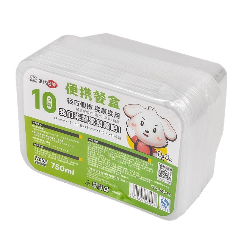 Japanese and American Disposable Lunch Boxes, Round Packaging Boxes, Rectangular Lunch Boxes, Plastic Bowls, Transparent Food-Grade Soup Bowls with Lids