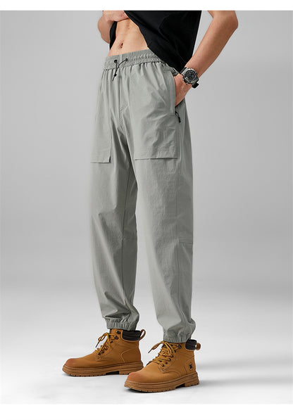 2024 Summer Thin Pants Soft Shell Waterproof Windproof Men's American Style Functional Outdoor Mountaineering Casual Crock Pants