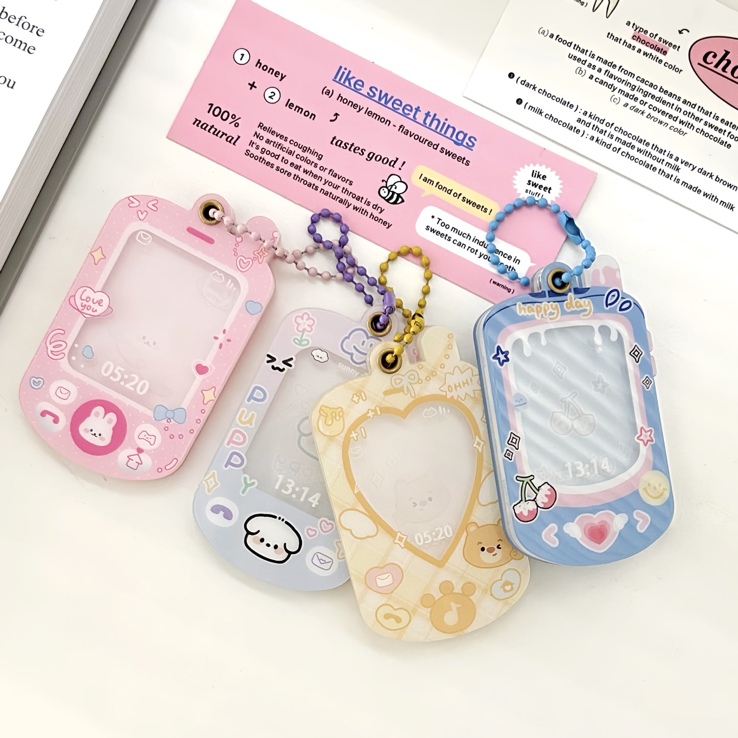 Original cute mobile phone puppy 1 inch ID photo magnetic card set card brick goo card goo plate acrylic hard card set