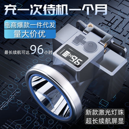 Headlight Strong Light Outdoor Special Led Ultra-Long Battery Life Rechargeable Waterproof Searchlight Super Bright Night Fishing Long-Range Fishing Light