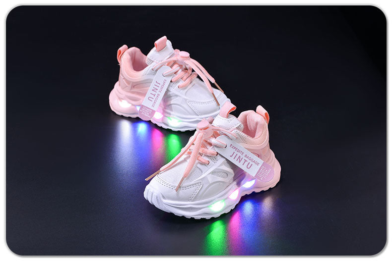 Children's Sports Light-up Gradient Shoes 2025 New Female Torre Shoes Small and Medium-sized Kids Boys and Students LED Luminous Running Shoes