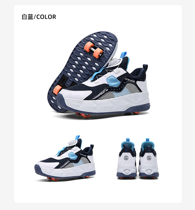 Students heelloo shoes four-wheel children's wheel skates men and women automatic version shoes with wheels in stock wholesale