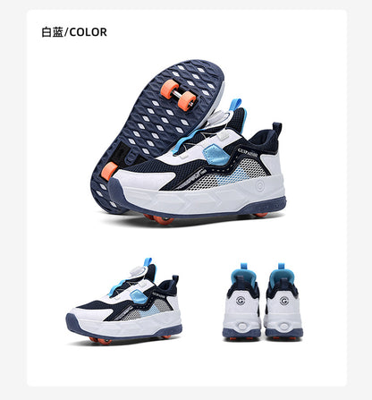 Students heelloo shoes four-wheel children's wheel skates men and women automatic version shoes with wheels in stock wholesale