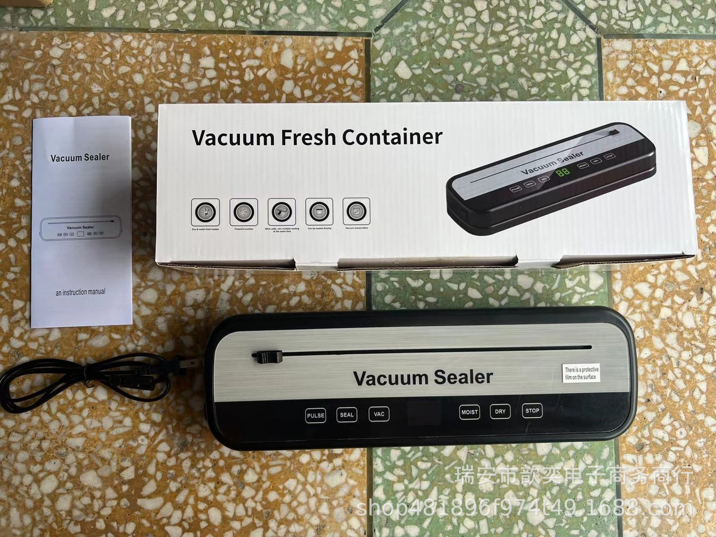 Vacuum Sealing Machine Food Preservation Machine Kitchen Plastic Household Vacuum Packaging Machine Wet and Dry Knife Cutting Sealing Machine