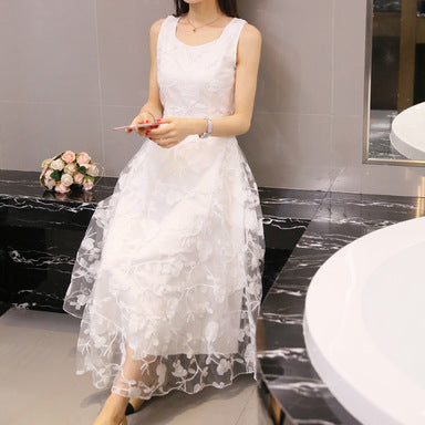 Lace Dress Summer Long Dress Slim Slim Look Vest Dress Sweet Fresh Beach Dress