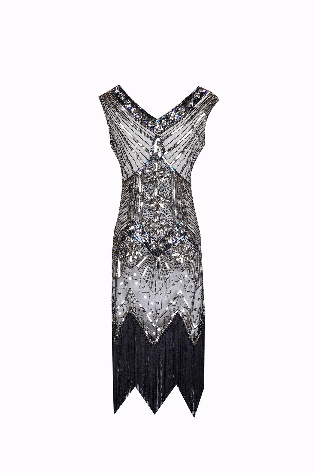 S-4Xl Amazon Wish Real Shot 1920S Retro Sequin Dress Handmade Beaded Tassel Plus Size Evening Dress