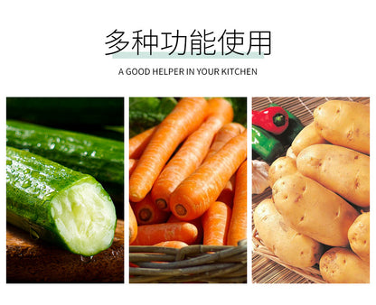 Multi-functional three-in-one stainless steel round planer with lid and bottom box melon Planer melon fruit vegetable grater radish shredder