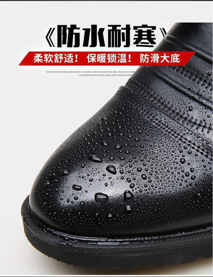 Men's cotton-padded shoes fleece-lined warm versatile business casual leather cowhide cotton-padded shoes non-slip dad snow boots