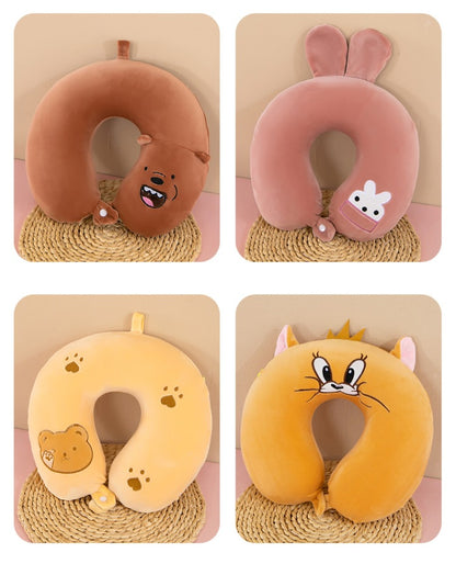 Neck Pillow Travel Memory Foam U-shaped Pillow Cartoon Gift Sponge Sleeping Neck Pillow Embroidery Slow Rebound Nap Pillow