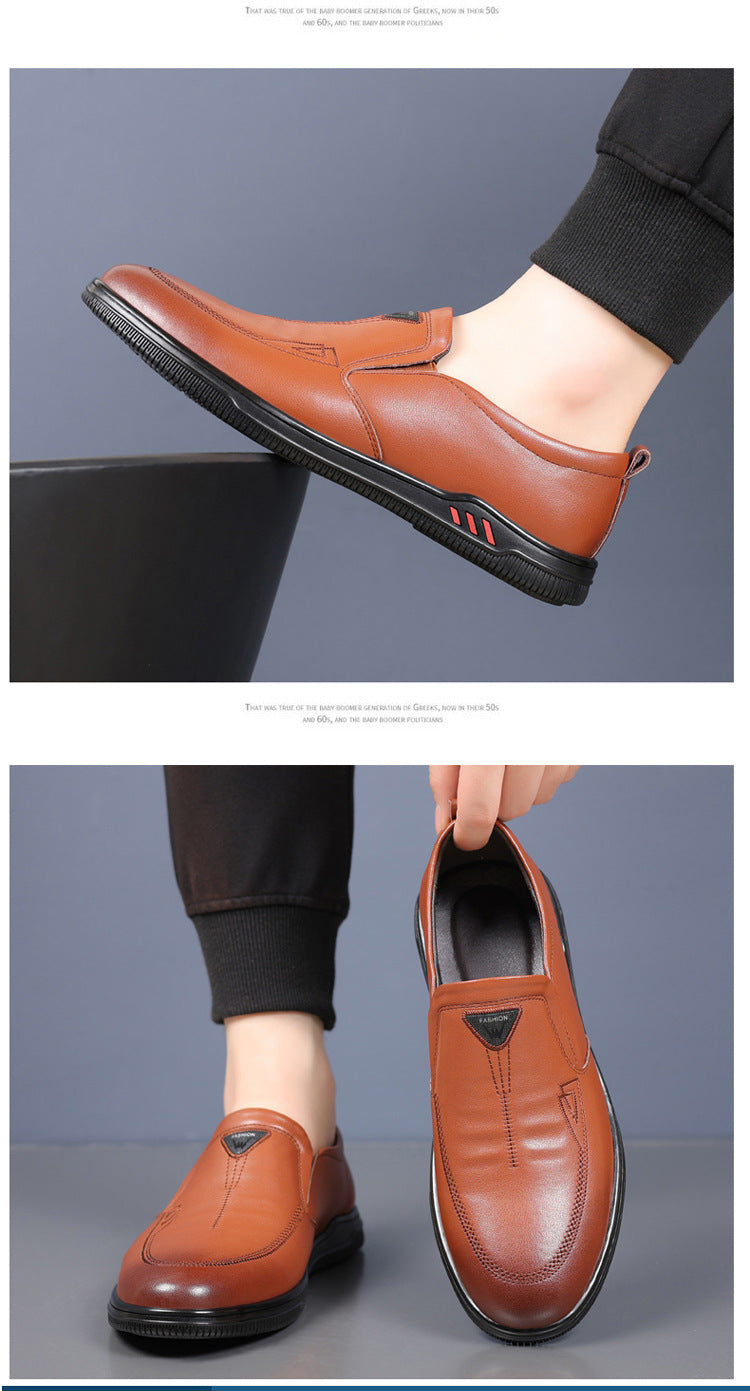Summer Leather Shoes for Men, Casual Hollow Breathable Clogs, Soft Sole, Soft Mesh Shoes, Foreign Style Men's Shoes, Drop Shipping
