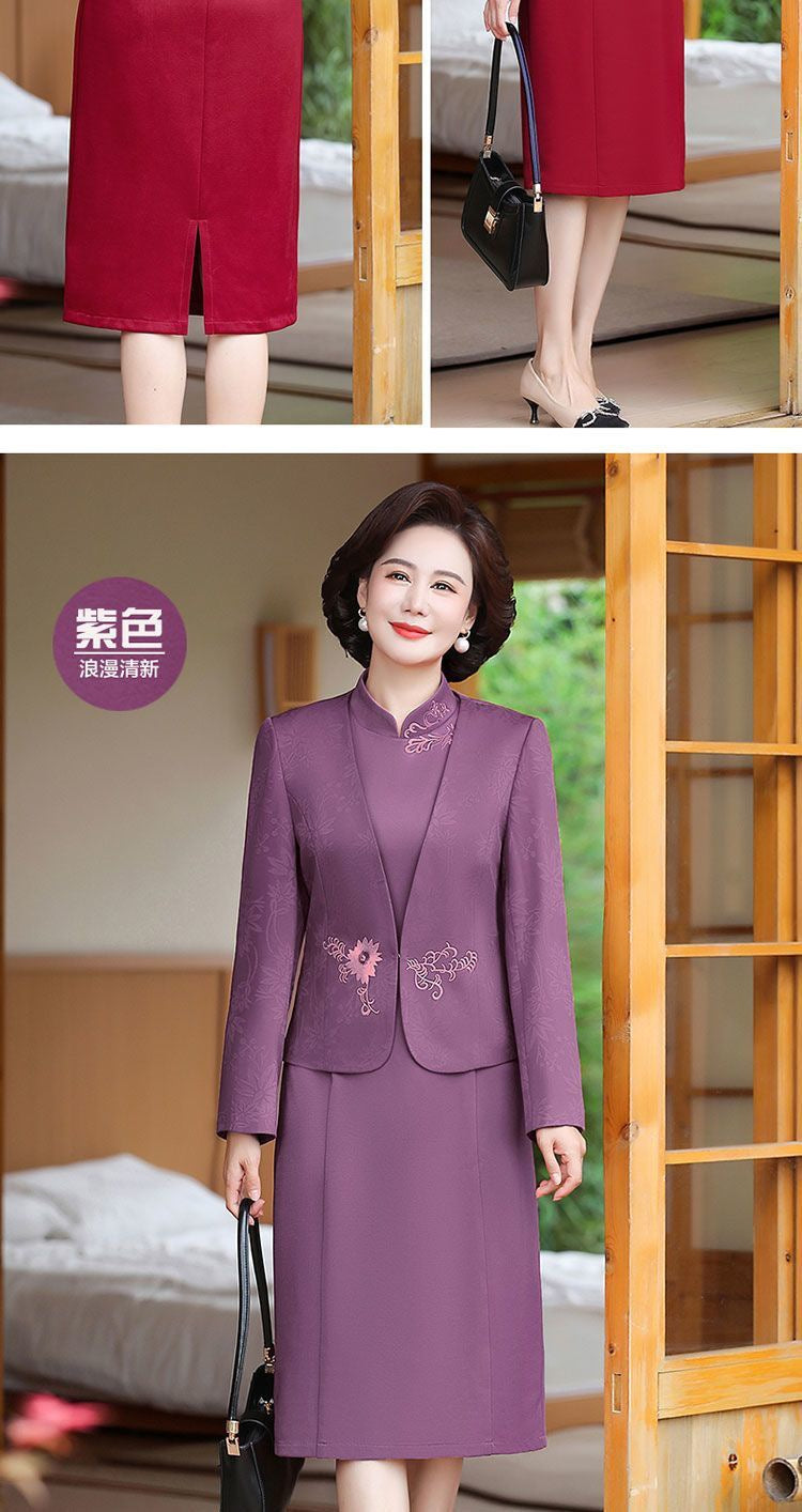 2024 New Chinese Mother's Wedding Dress Two-Piece Wedding Dress for dress Women's Spring and Autumn Middle Year Happy Mother-in-Law Wedding Dress