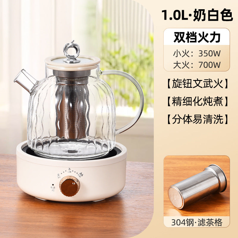 All-Glass Health Pot Multi-Functional Home Office New Insulated Tea Boiler Water Kettle Flower Teapot 110V
