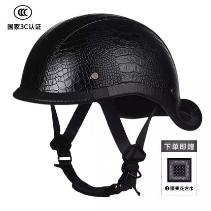 New National Standard 3C Retro Flip-Up Helmet for Women, Motorcycle Half-Helmet for Men, Electric Scooter Helmet, Cruiser Helmet for Riding