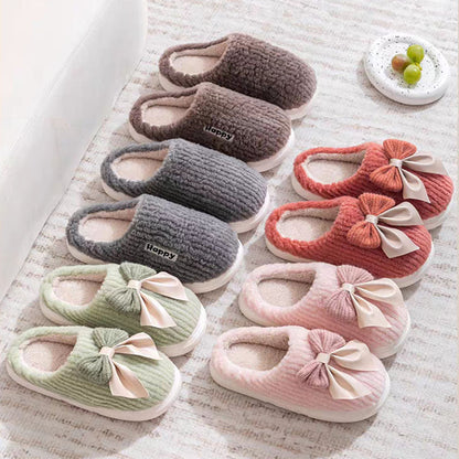 Cotton Slippers for Women in Autumn and Winter Home Non-Slip Thick-Soled Plush Indoor Home Slippers for Couples Plus Plush Slippers