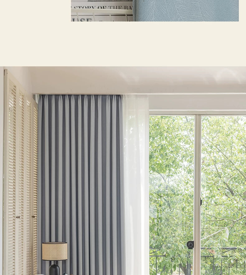 2026 New Summer Blackout Curtain Fabric, Sunshade and Heat Insulation for Living Room and Bedroom, Simple Modern Blackout Curtain Finished Product