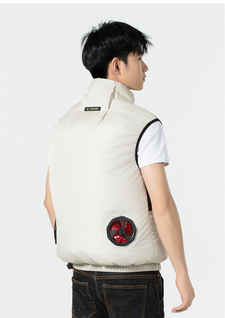 New sleeveless fan clothing air conditioning clothing summer outdoor heatstroke cooling clothes with fan Japan and South Korea cross-border wholesale