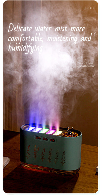 Cross-border New Air Humidifier Home Silent Bedroom Five-hole Spray Aromatherapy Creative Dynamic Colorful Voice Control Pick-up