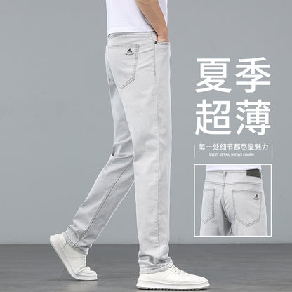 Lyocell Tencel Jeans Men's Straight-Leg Loose 2025 New Men's Pants Summer Thin Ice Silk Ultra-Thin Pants