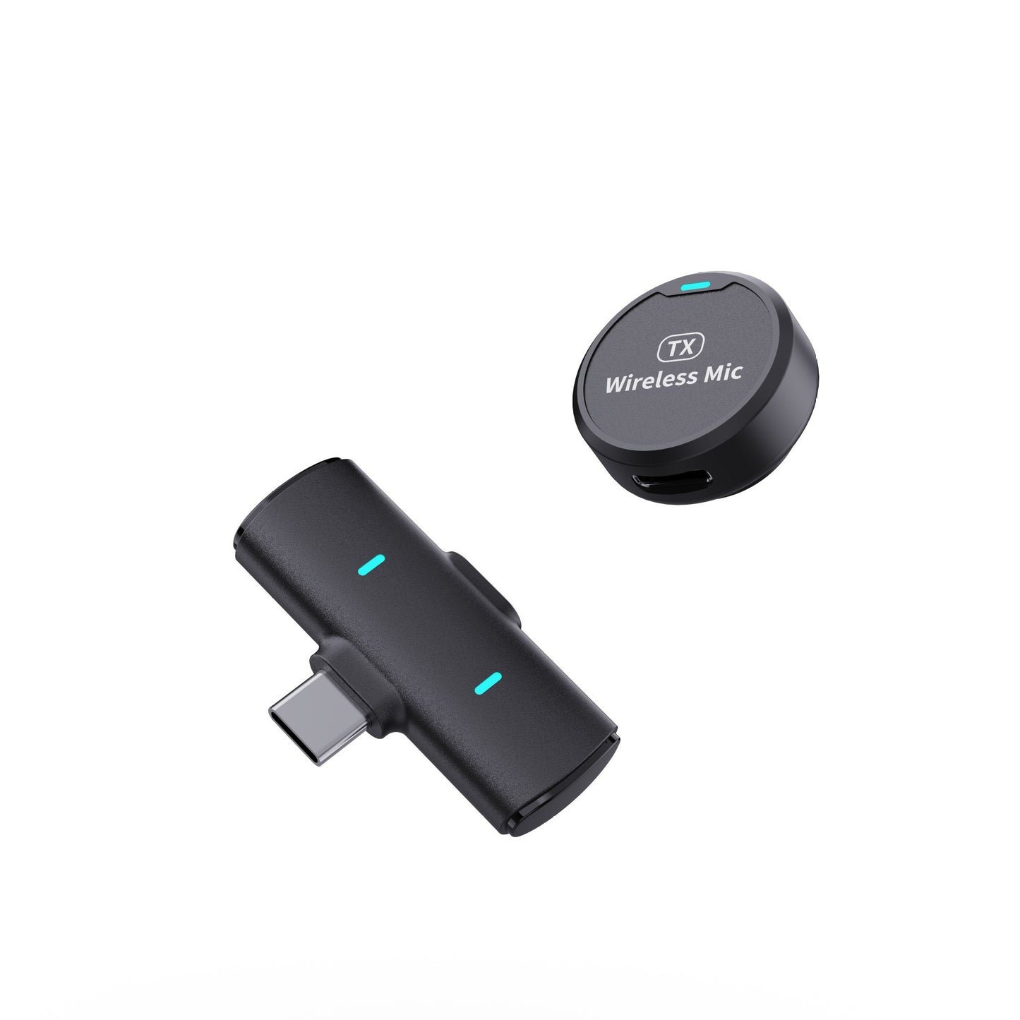The new adsorption type one drag two wireless collar clip microphone round live mobile phone photography magnetic collar clip radio microphone