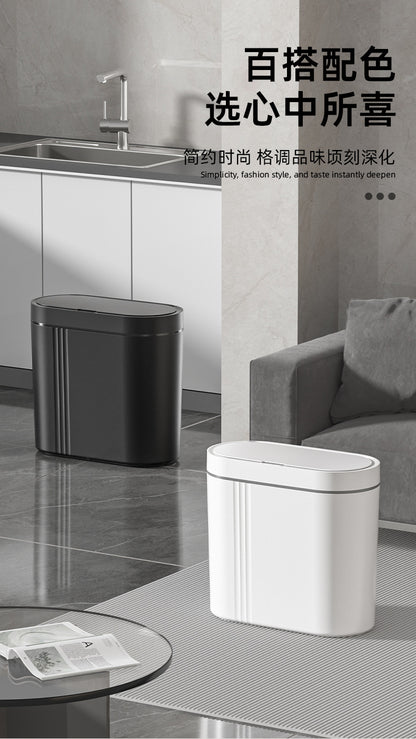 Household intelligent induction trash can large capacity electric open lid gap trash can kitchen sanitary wall trash can