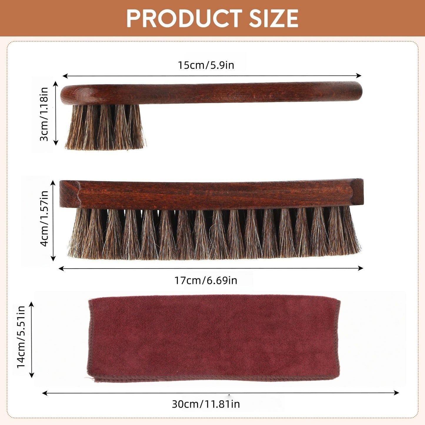 Horsehair Oiling Brush, Export High-End Horsehair Brush, Horsehair Beech Wood Brush, Leather Cleaning Supplies, Horsehair Shoe Brush Set