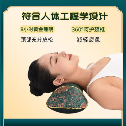 Tiktok hot heating Wormwood bone pillow Wormwood pillow Ice Silk bone cool pillow multifunctional cervical pillow factory wholesale