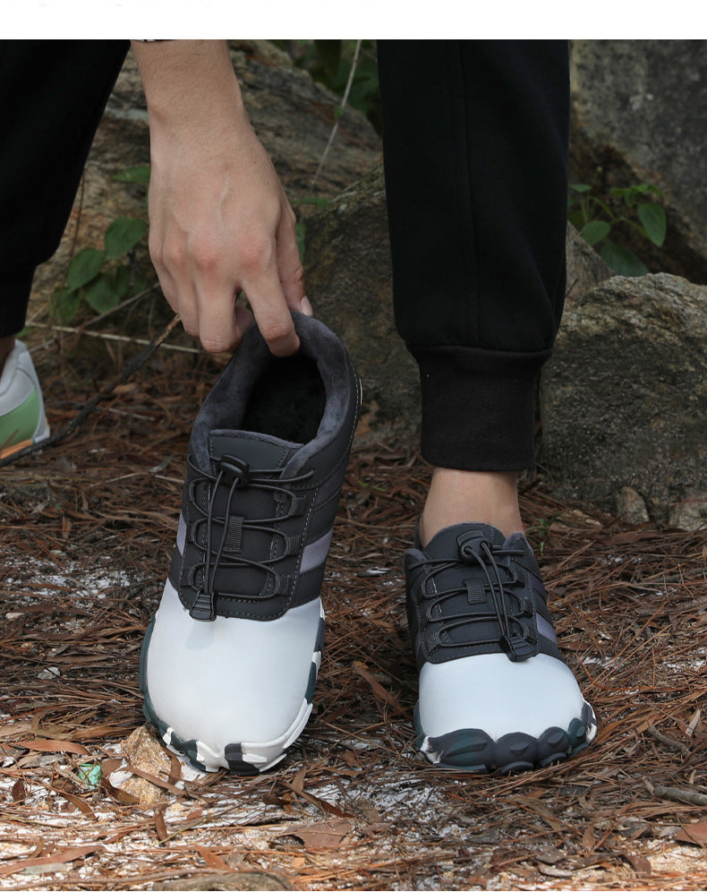 Outdoor Snow Boots, Home Cross-Border Winter New Style, Non-Slip Short Style, Fleece-Lined Warm Cotton Shoes, Thick-Soled Barefoot Five-Toe Shoes
