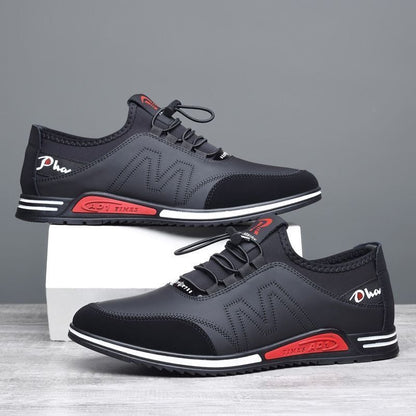 Cowhide New Men's Sports and Casual Shoes with Increased Height, Versatile Youth Trendy Shoes, Soft Leather, Soft Sole, Breathable Leather Shoes for Men