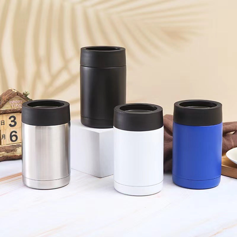 Cross-Border 12oz Double-Layer Vacuum Cold Storage Tank 304 Stainless Steel Beer Tank Outdoor Portable Car-Mounted Coke Tank Wholesale