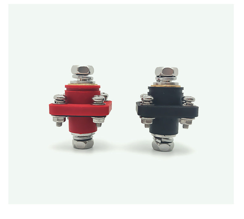 Brass Square Battery Connector Through-Wall Energy Storage Terminal M8 High Current Terminal Block 200A