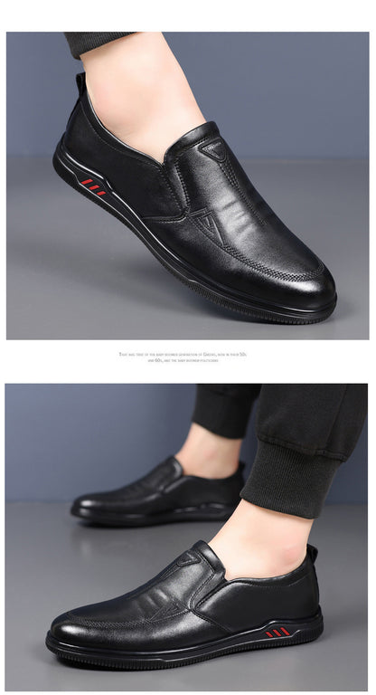 Summer Leather Shoes for Men, Casual Hollow Breathable Clogs, Soft Sole, Soft Mesh Shoes, Foreign Style Men's Shoes, Drop Shipping
