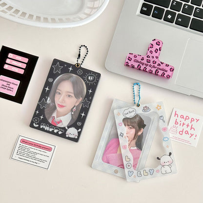 Original Cute puppy magnetic three-inch acrylic card holder brick desktop protective card Film card holder