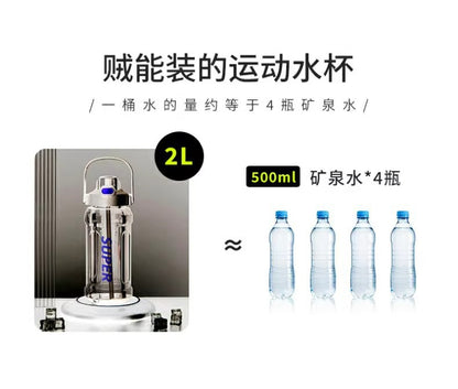 Large-Capacity Sports Water Cup Internet Celebrity Fitness High-Temperature-Resistant Plastic Cup Extra-Large Water Kettle Portable Straw Cup