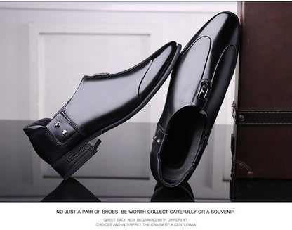 Men's Business Formal Wear Genuine Leather Black Patent Leather Shoes Men's Trendy Shoes for Work Spring and Autumn Korean Style British Pointed Toe Men's Shoes
