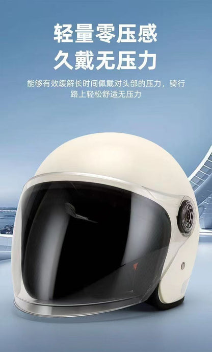 Suitable for Electric Vehicle Helmets, Autumn and Winter All-Season Helmets, Unisex Cold-Proof and Warm Motorcycle Lightweight Helmets
