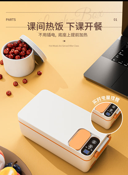 Cross-border Explosions Heating Insulation Lunch Box Rechargeable Office Student Bento Box Wireless Water-free Electric Heating Lunch Box