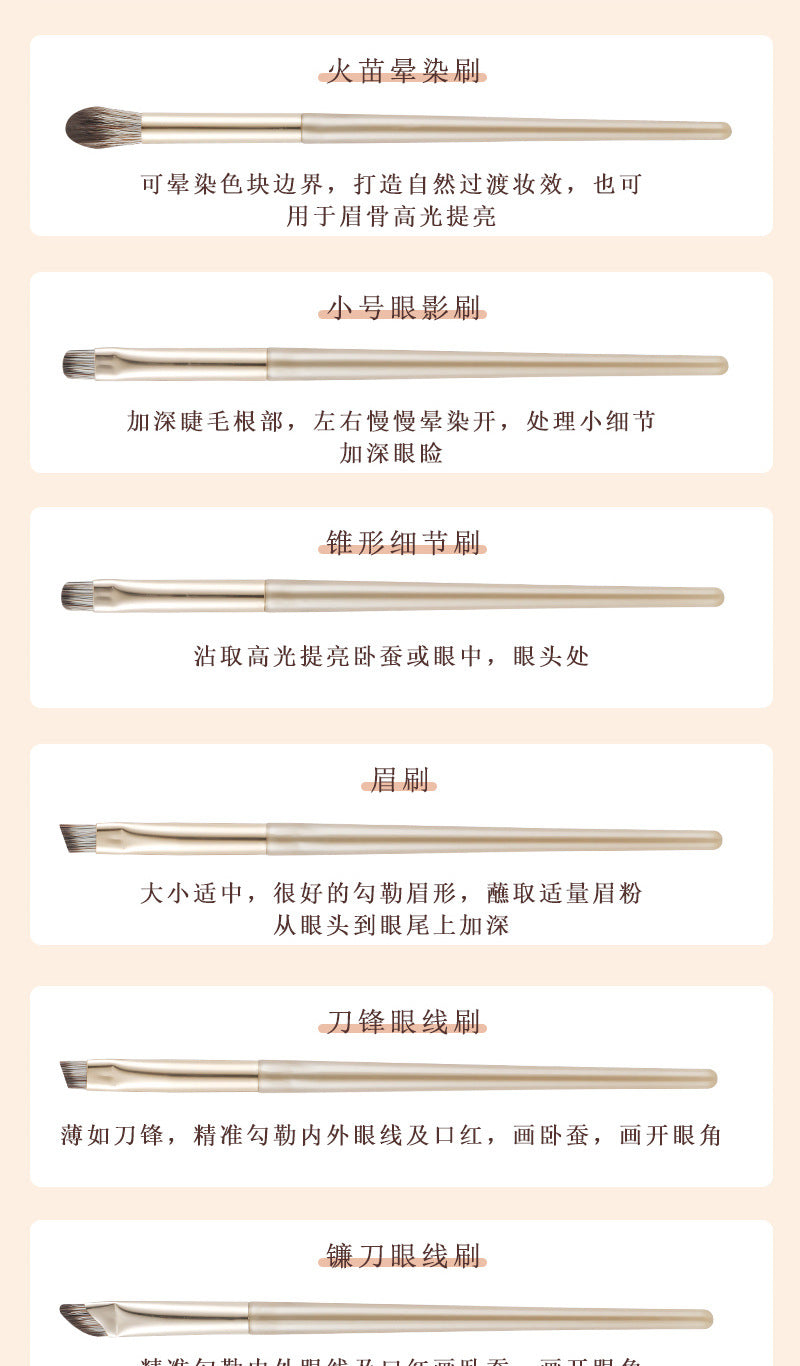 Source Manufacturer Makeup Brush Cangzhou 15 Pieces Gilt Eye Brush Blade Eyebrow Brush